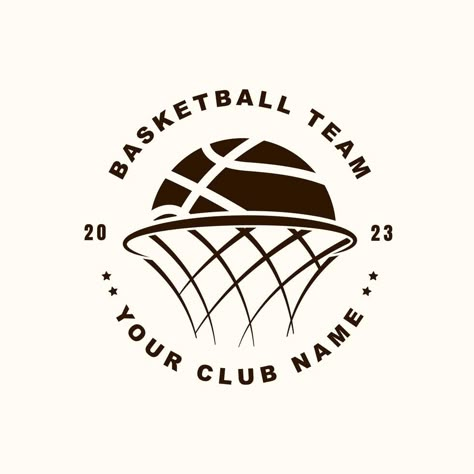 Basketball logo design template simple style design vector Basketball Logos Design, Basketball Net Logo, Basketball Shirt Designs Ideas, Basketball Tournament Logo, Basketball Logo Design Ideas, Logo Basket, Basketball Logo Design, Basketball Team Logo, Basketball Graphics