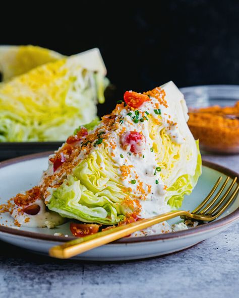 Classic Wedge Salad, Wedge Salad Recipes, Lettuce Wedge, Pistachio Crusted Salmon, Spring Mix Salad, Creamy Shrimp Pasta, Crushed Potatoes, Classic Salad, Wedge Salad