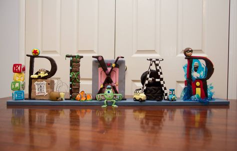 Pixar 2nd Birthday, Pixar Diy Decorations, Pixar Cakes Ideas, Disney Pixar Birthday Party Ideas, Pixar Theme Birthday Party, Vampirina Cupcakes, Pixar Baby Shower Ideas, Pixar Party Ideas, Pixar Birthday Cake