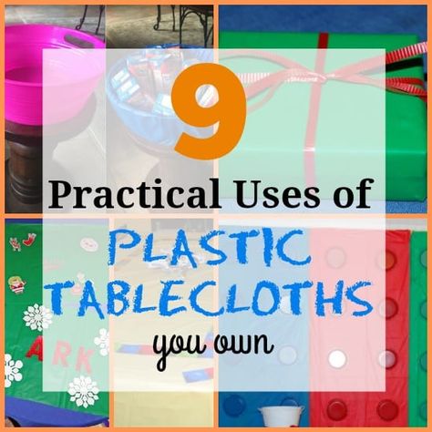 9 Unconventional Uses for Plastic Tablecloths Decorating With Plastic Tablecloths Diy, Dollar Tree Table Cloth Ideas, Plastic Table Cloth Ideas Decorations, Plastic Table Cloth Ideas, Cheap Table Cloth Ideas, Plastic Tablecloth Decorations, Plastic Tablecloth Backdrop, Acrylic Paint On Plastic, Diy Drapes