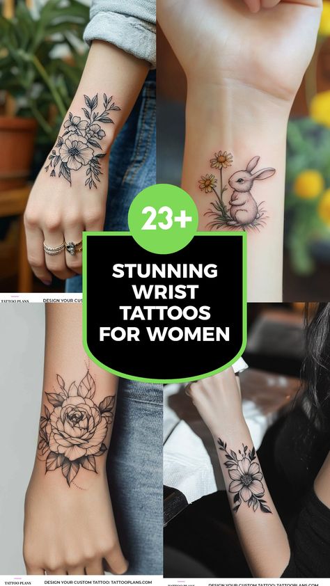 Explore unique wrist tattoos for women through 4 images showcasing various designs and styles. Perfect for self-expression, these tattoos highlight strength and beauty in numerous ways.