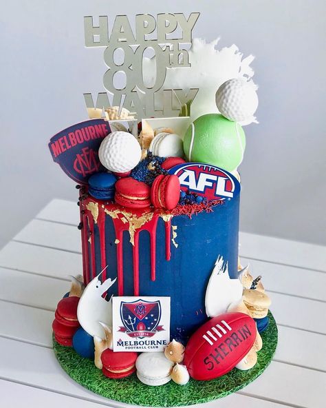 9th Birthday Cakes For Boys, Melbourne Demons, 9th Birthday Cake, Sport Cakes, Cake Inspo, Boy Birthday Cake, Cakes For Boys, 9th Birthday, Birthday Gift Ideas