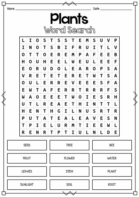 Science Worksheets For 3rd Grade, Word Search For Grade 1, Science For Kids Worksheets, Power Hour Ideas, Plant Word Search, Grade 4 Science Worksheets, Grade 3 Science Worksheets, First Grade Science Worksheets, Science Worksheets For Grade 1