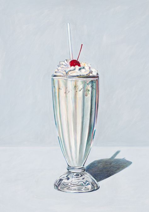 Joel Penkman, Drink Art, Wayne Thiebaud, Tempera Painting, Milk Shakes, Food Painting, Illustration Food, Sweet Food, Limited Edition Giclee