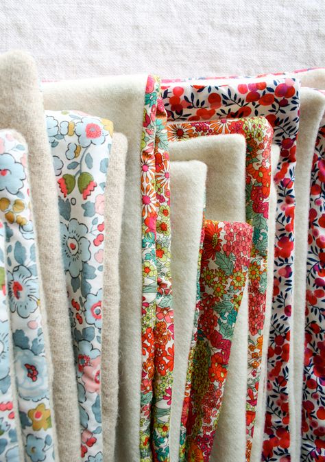 Liberty and Wool Lap Duvets | Purl Soho - Create Wool Blanket Upcycle, Bee Knitting, Recycled Blankets, Lap Blankets, Purl Bee, Embroidery Crafts, Woollen Blankets, Crochet Sewing, Crafts Sewing Patterns