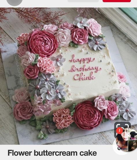 Flower Birthday Cake Square, Square Floral Cake, Sheet Cake Flowers, Buttercream Flower Cake Birthday, Square Flower Cake, Sheet Cake With Flowers, Elegant Sheet Cake Designs, Flower Sheet Cake, Floral Sheet Cake