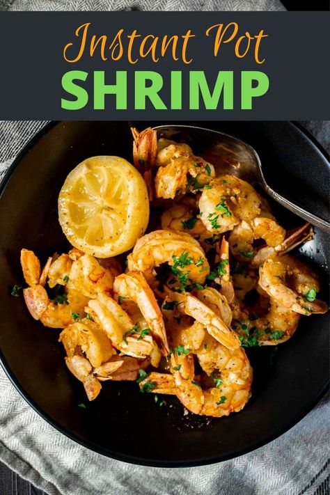 Instant Pot Shrimp is succulent and juicy with a buttery white wine sauce and Old Bay seasoning. You can serve it as a main dish or appetizer with some crusty bread for dipping! Plus, they are super quick to make, taking only 1 minute in the Instant Pot! via @Went Here 8 This Keto Receipts, Thanksgiving Main Dishes, Roast Frozen Broccoli, Instant Pot Shrimp, Bread For Dipping, Sweet Chili Shrimp, Potted Shrimp, Pressure Cooking Recipes, Steamed Shrimp