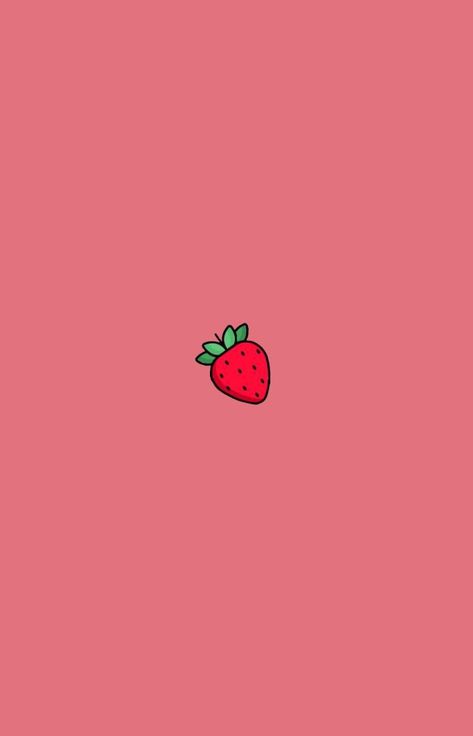 Small Strawberry Tattoo Simple, Strawberry Cartoon Aesthetic, Fresas Wallpaper, Strawberry Drawing Wallpaper, Cute Strawberry Wallpaper Kawaii, Minimalist Strawberry Wallpaper, Me Highlight Cover Instagram Aesthetic, Strawberry Tattoo, Small Doodle