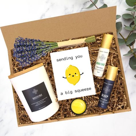 Hug in a Box Sending Comfort and Love Deluxe Gift Set Care Package for Her Comfort Bereavement Gift Pick Me up Thinking of You - Etsy Love Deluxe, Spa Kits, Lemon Candle, Wooden Wick Candles, Spa Gift Box, Spa Gifts Set, Gift Sets For Women, Bereavement Gift, Spa Gift