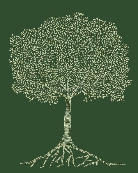 Tree And Roots Illustration, The Giving Tree Illustrations, Tree Graphic Design Illustrations, Tree With Roots Illustration, Abstract Tree Illustration, Vector Tree Illustration, Roots Graphic Design, Aesthetic Tree Drawing, Tree Graphic Illustration