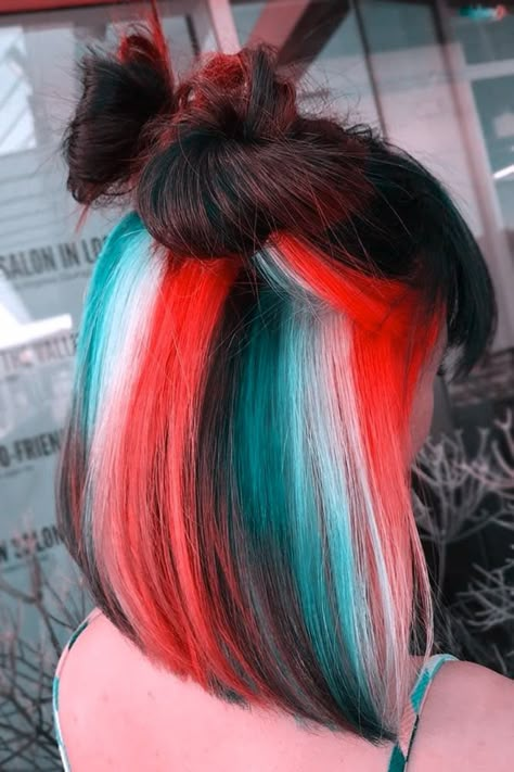 Unique Hair Ideas Color, Hair Color Wheel Charts, Tumblr Hair Color, Fun Haircolor, Dyed Hair Ideas, Types Of Hair Color, Vivid Hair Color, Cute Hair Colors, Creative Hair Color