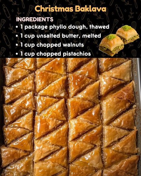 Baklava Recipe Easy Puff Pastry, Baklava Recipe Greek, Healthy Baklava, Christmas Baklava, Homemade Baklava Recipe, Carrot Cake Bars Recipe, Best Baklava Recipe, Baklava Recipe Easy, Scotcheroos Recipe