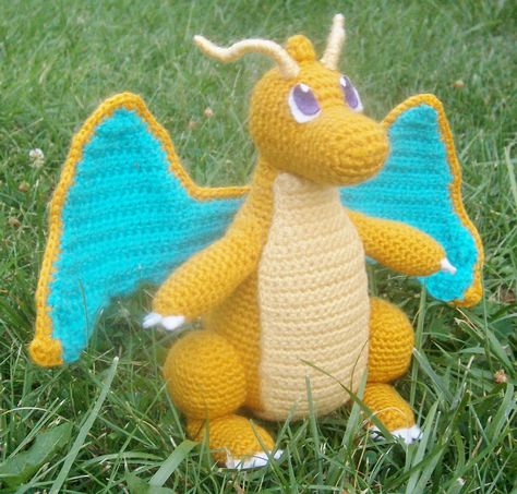 Crochet Dragonite, Pokémon Crochet, Mario Crochet, Pokemon Amigurumi, Wing Pattern, Crochet Pokemon, Pokemon Pattern, Crochet Monsters, Crochet Dinosaur