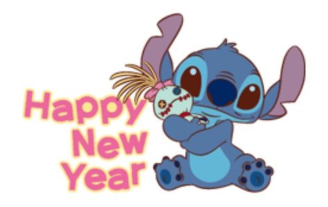 Stitch Happy New Year, Stitch New Year, Disney Happy New Year, Disney New Year, Stitch Quotes, Lilo And Stitch Quotes, Happy New Year Wallpaper, Stitch Quote, Disney Cartoon Characters