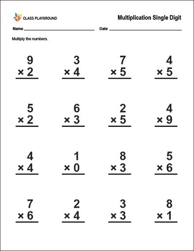 Print a multiplication single digit worksheet. Maths Worksheet For Class 2 Multiplication, Multiplication Worksheets Class 2, Grade 2 Math Worksheets Multiplication, Multiplication For Grade 2, Multiplication Facts Worksheets, Math Division Worksheets, Math Multiplication Worksheets, Worksheets For Class 1, Math Practice Worksheets