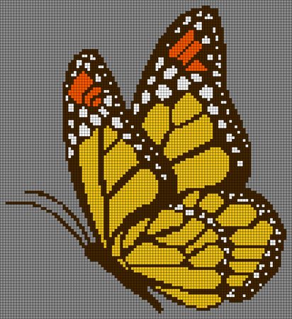 Alpha pattern #143934 | BraceletBook Crochet Butterfly Patterns, Butterfly Patterns, Butterfly Cross Stitch Pattern, Crochet Butterfly Pattern, Crochet Patterns Free Beginner, Crochet Earrings Pattern, Butterfly Cross Stitch, Tapestry Crochet Patterns, Crochet Butterfly