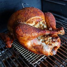 Stuffed Smoked Turkey, Smoked Whole Turkey, Bbq Smoker Recipes, Traeger Cooking, Whole Turkey Recipes, Traeger Grill Recipes, Smoked Turkey Recipes, Brine Recipe, Traeger Recipes