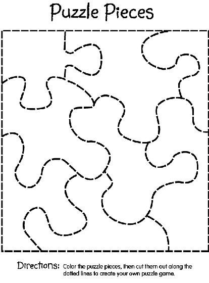 Free Printable. Puzzle Pieces. Make Your Own Puzzle. Draw Your Own Design, Color And Cut On Lines. Save In Sandwich Baggy Or Envelope. Blank Puzzle Pieces, Blank Puzzle, Puzzle Piece Template, Colouring Activities, Puzzle Piece Crafts, Puzzle Ideas, Free Printable Puzzles, Color Puzzle, Printable Puzzles