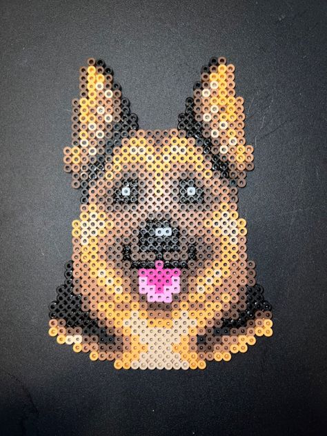 Puppy Bead Art, German Shepherd Perler Beads, Hama Beads Patterns Animals, Elephant Cross Stitch, Bead Frames, Easy Perler Beads Ideas, Fuse Bead Patterns, Hama Beads Design, Diy Perler Bead Crafts