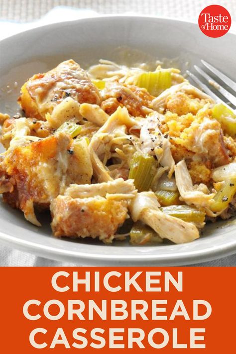 Chicken And Jiffy Cornbread Casserole, Cornbread Casseroles, Chicken Cornbread Casserole, Casseroles Chicken, Casserole Crockpot, Casseroles Recipes, Chicken Potpie, Chicken Cornbread, Chicken Stuffing