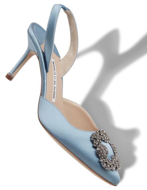 House In The Hamptons, Take Me To Church, June 17, Sling Back, Blue Satin, Tiffany Blue, Slingback Pump, Mid Heel, Manolo Blahnik