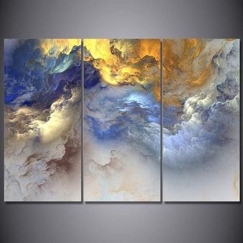 Cloud Canvas Painting, Nebula Space, Canvas Art Abstract, Space Painting, 3 Piece Canvas Art, Cloud Art, Soyut Sanat Tabloları, Cloud Painting, Pouring Art