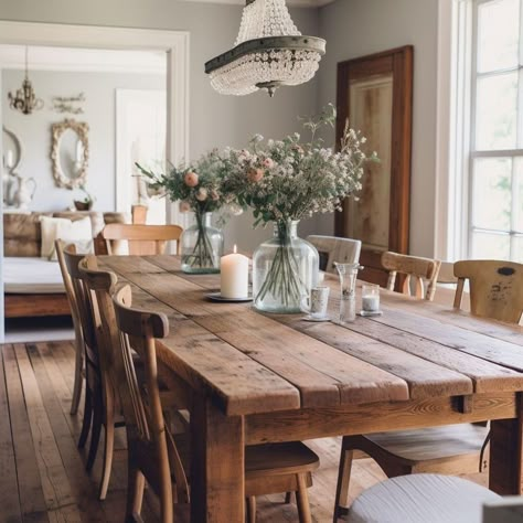 Fall Kitchen Decor Ideas, Farmhouse Dining Rooms, Fall Kitchen Decor, Kitchen Aesthetic, Kitchen Decor Ideas, Inspiration Kitchen, Fall Kitchen, Remodel Kitchen, Dining Room Inspiration