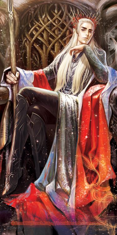 Closer to Heaven Thranduil Fanart, The Hobbit Thranduil, Rayquaza Pokemon, Lotr Elves, Elf King, Legolas And Thranduil, John Howe, Hobbit Art, Tolkien Elves