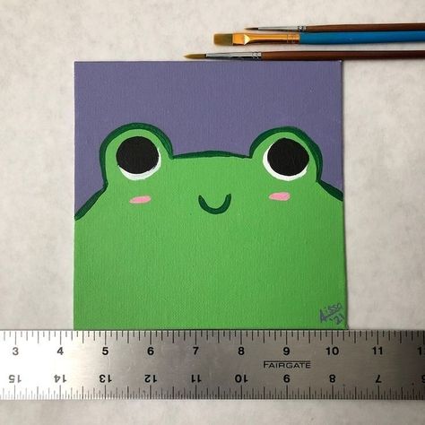 Cute Easy Paintings, Kraftangan Prasekolah, Mini Toile, Arte Aesthetic, Výtvarné Reference, Canvas Drawing, Small Canvas Paintings, Simple Canvas Paintings, Art Animation