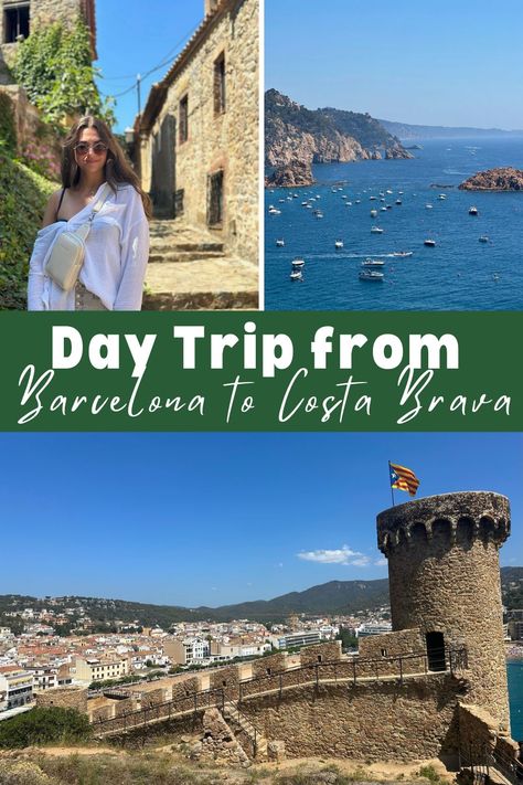 This post explains why you should do a Day Trip from Barcelona to Costa Brava. Learn how to get there, what to do when you're there and answers to other common questions. Day Trips From Barcelona By Train, Costa Brava Road Trip, Blanes Spain, Day Trip From Barcelona, Spain Travel Outfits, Costa Brava Spain, Clear Beaches, Spain Barcelona, Scenic Travel