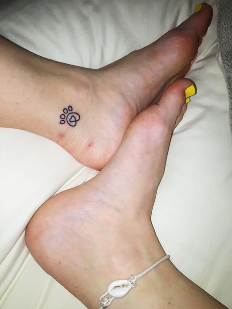 Paw Tattoo Ankle, Dog Paw Tattoo, Paw Tattoo, Ankle Tattoo, Dog Paws, Paw Print Tattoo, Tattoos And Piercings, Tatting, Piercings