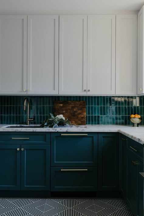 Ceramic Kitchen Tiles, Teal Tile, Bar Flooring, Mercury Mosaics, Tile Renovation, Teal Kitchen, Kabinet Dapur, Herringbone Backsplash, Handmade Ceramic Tiles