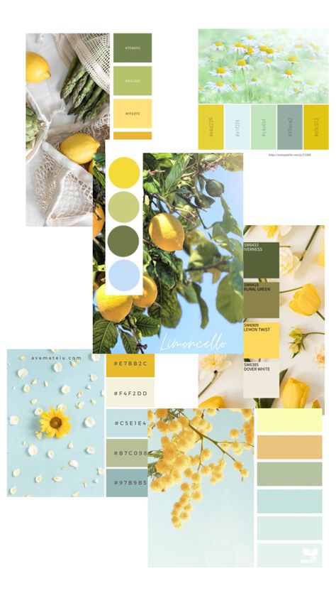 Yellow Mint Color Palette, Lemon Yellow Colour Palette, Green Yellow Wedding Colors, Lemon Yellow Color Combinations, Sage Yellow Color Palette, Light Blue Green Yellow Color Palette, Lemon Yellow Color Palette, Light Yellow Color Combinations, Green Yellow Blue Color Palette