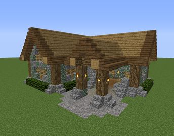 Minecraft Small Village, Minecraft Houses Layout, Village House Minecraft, Small Minecraft Houses, Small Village House, Minecraft Starter House, Minecraft Structures, Minecraft Cottage, Easy Minecraft Houses