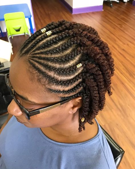 Image may contain: one or more people and closeup Natural Hair Mohawk, Black Hair Tips, Flat Twist Hairstyles, Cabello Afro Natural, Natural Braided Hairstyles, Natural Hair Salons, Twisted Hair, Natural Twists, Protective Hairstyles For Natural Hair