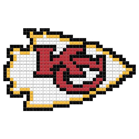 Kansas City Chiefs – BRIK Kansas City Chiefs Craft, Chiefs Crafts, Kansas City Chiefs Funny, Kansas Chiefs, Chiefs Kingdom, Kansas City Chiefs Shirts, Grid Patterns, Kansas City Chiefs Logo, Beaded Fashion