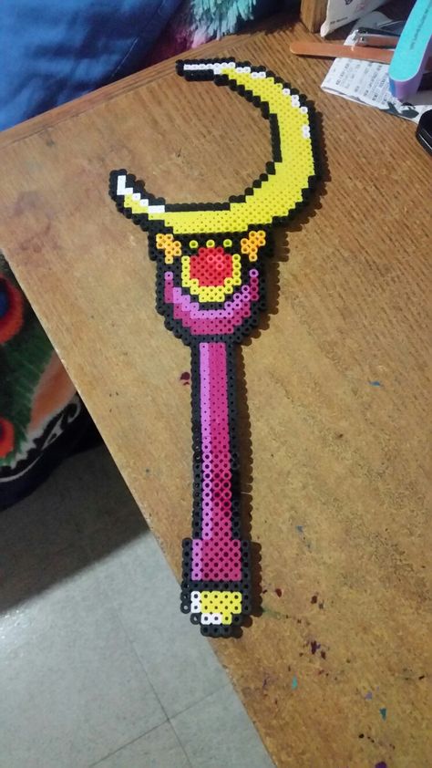 Sailor Moon Perler Beads, Sailor Moon Wand, Sailor Moon Wands, Anime Magic, Hamma Beads Ideas, Perler Ideas, Hamma Beads, Beads Ideas, Beads Designs