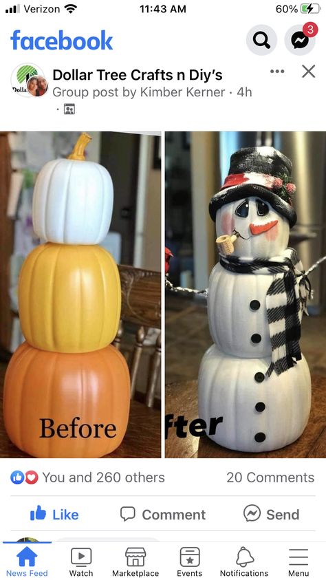 Mini Tree Ideas Christmas, Dollar Tree Pumpkin Snowman, Diy Stackable Pumpkins, Dollar Tree Stacked Pumpkins Ideas, Stackable Pumpkins Diy, Dollar Tree Stackable Pumpkin Ideas, Stackable Pumpkins From Dollar Tree, Dollar Tree Stackable Pumpkins, Dollar Tree Stacked Pumpkins