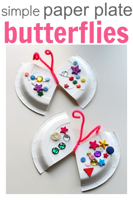 Simple Paper Plate Butterflies (pinned by Super Simple Songs) #educational #resources for #children Paper Plate Butterfly, Simple Songs, Insect Crafts, Butterfly Craft, Butterfly Party, Paper Plate Crafts, Daycare Crafts, Plate Crafts, Butterfly Crafts