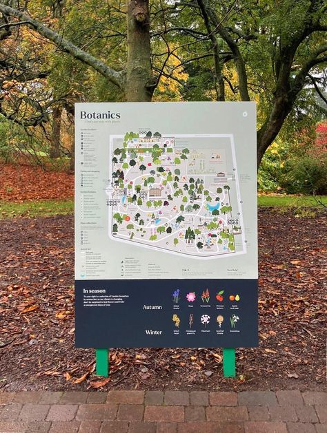 Royal Botanic Garden Edinburgh - Sarah Abbott Museum Interpretation, Signage Design Outdoor, Sarah Abbott, Plant Museum, Garden Map, City Maps Illustration, Park Signage, City Branding, Wayfinding Signs