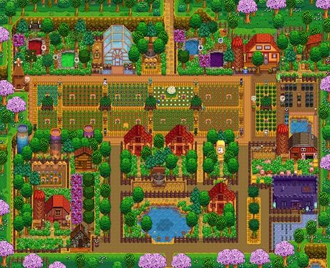 Fishing Stardew Valley, Stardew Valley Farm, Stardew Farms, Big Sheds, Stardew Valley Layout, Stardew Valley Farms, Big Farm, Farm Plans, Farm Layout