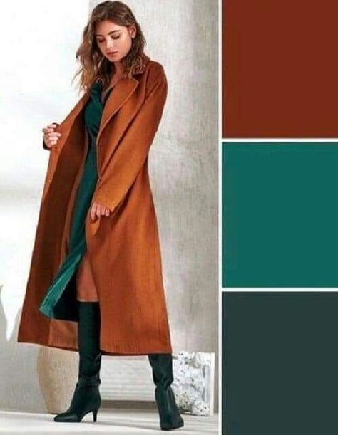 Autumn Color Outfits, Deep Autumn Color Palette, Teal Outfits, Colour Combinations Fashion, Color Combos Outfit, Color Blocking Outfits, Color Combinations For Clothes, Deep Autumn, Dark Autumn