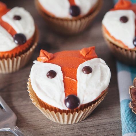 Fox Cupcakes, Fox Food, Rainbow Bread, Fox Cake, Fall Cupcakes, Animal Cupcakes, Edible Crafts, Buttercream Frosting Recipe, Cute Cupcakes