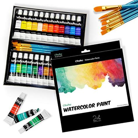 Value Painting, Paint Tubes, Watercolor Paint Set, Pigment Coloring, Watercolor Painting Techniques, Acrylic Paint Set, Paint Supplies, Canvas Crafts, Art Brushes