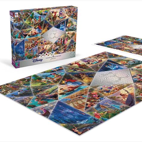 Ceaco - Thomas Kinkade - Disney - 100th Collage - 2000 Piece Jigsaw Puzzle Great for family nights, gifts, holiday gatherings, parties and more. High-quality, innovative and challenging jigsaw puzzle from Ceaco, puzzling millions since 1987! Pumpkin Spice Tea, Jigsaw Puzzles 300 Pieces, Fantasy Jigsaw Puzzles, Thomas Kinkade Disney, Thomas Kinkade Puzzles, Disney Puzzles, Real Life Fairies, Disney Puzzles 1000, Disney Jigsaw Puzzles