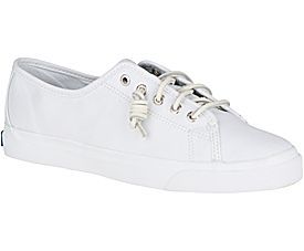 $50  Seacoast Canvas Sneaker, White Canvas Sneakers Womens, Sperry Top Sider Women, Canvas Boat Shoes, Sperry Women's, Striped Sneakers, Women's Slip On Shoes, Shoe Inspiration, Sperry Sneaker, Sperry Top Sider