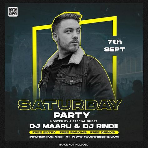 Free PSD club dj party flyer social medi... | Free Psd #Freepik #freepsd #night-flyer #party-social-media #dj-event #dj-party-poster Dj Festival Poster, Special Guest Poster Design, Dj Event Poster, Event Post Design, Dj Poster Design, Dj Party Poster, Dj Flyer Design, Event Social Media Post, Dj Pics