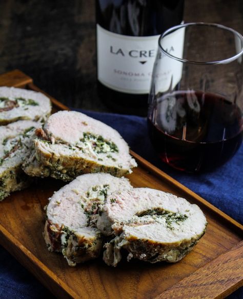 Sage Pesto, Prosciutto Mozzarella, Sage And Rosemary, Stuffed Pork, Crowd Pleasing Recipes, Wine Pairings, Pork Tenderloin Recipes, Stuffed Pork Tenderloin, Winter Recipes