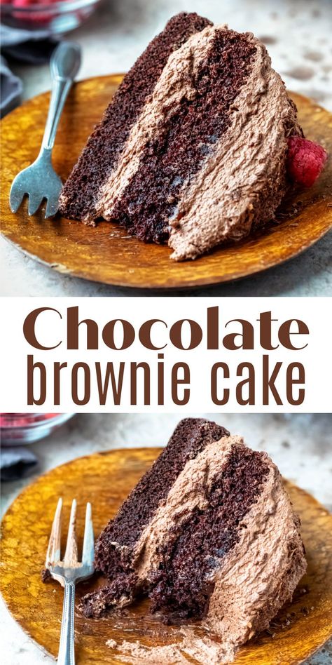 Best Brownie Dessert Recipes, Best Bake Off Desserts, Not Too Sweet Chocolate Cake, Fun Way To Eat Cake, Brownie Mix Chocolate Cake, Cakelike Brownies Recipe, Chocolate Dessert Recipes Homemade, Very Chocolate Desserts, Brownie Mix To Cake