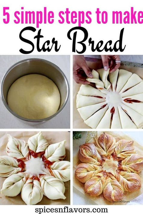 This Christmas enjoy your morning Breakfast on Bed with this soft and fluffy, perfectly sweetened Star Bread with a cuppa of coffee that can be made in 5 simple steps. Also find 15 other filling variations ideas in which you can make this star bread recipe in this post. #christmas #starbread #instantpotbread #instantpot Christmas Star Bread, Star Bread, Bread Shaping, Leftover Bread, Bread Serving, Christmas Breakfast, Morning Breakfast, Bread Rolls, Bread Dough